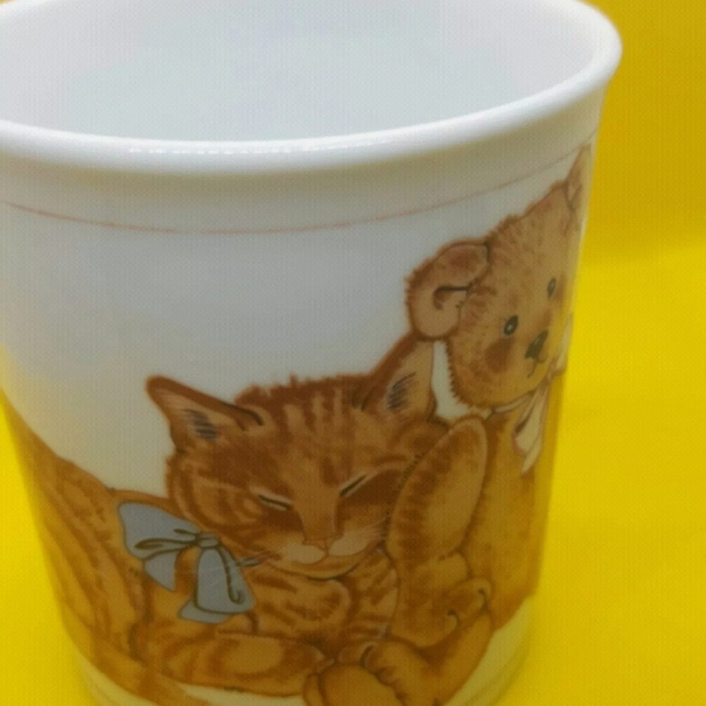 Curzon Coffee Tea Mug Cup Cat Sleeping Next to Ted